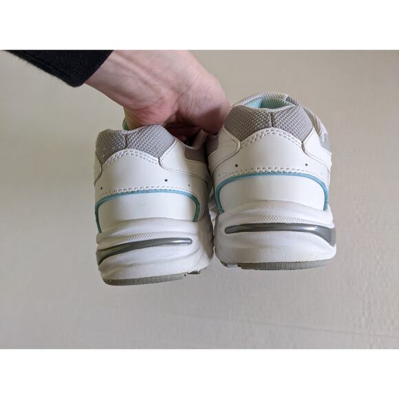 Vionic Tabi Leather Womens 11 Wide Hook & Loop White Blue Walking Sneakers - Picture 7 of 8